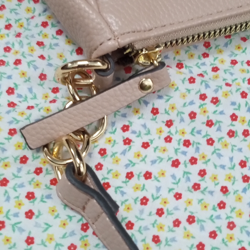 Nanette Lepore Mini Shoulder Purse Faux Leather Pink Blush Full Zip - Picture 8 of 11